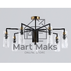 Люстра Ambrella light LH56115/7 BK/BS/CL черный/латунь/прозрачный E14*7 max 40W D705*350