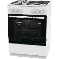 Плита газовая Gorenje GG6A10WFFM белый, конфорок 4 шт, духовка 72 л, 60 см x 85 см x 60 см