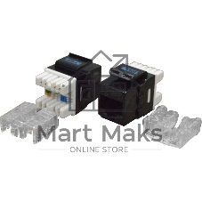 Модуль Keystone RJ45, Cat.6, UTP, 180 градусов, черный