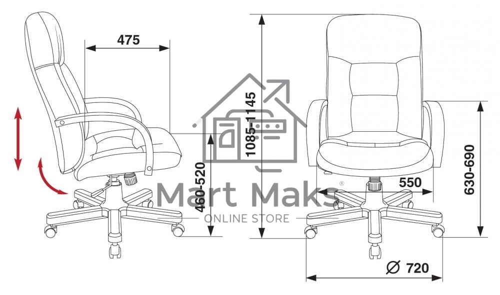 Кресло руководителя Бюрократ T-9908/WALNUT черный, кожа, крестовина металл