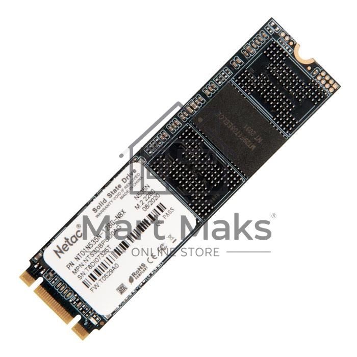 Накопитель SSD Netac N535N, 128GB, M.2 2280, SATA-III, R/W 510/440