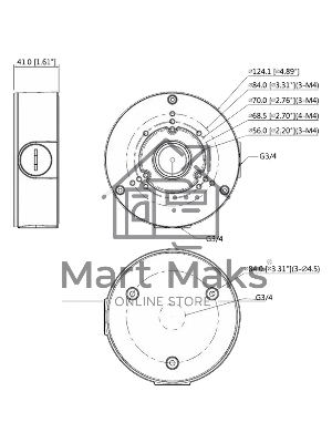 Монтажная коробка DAHUA DH-PFA130-E IP66, IK10 Совместима: для bullet, eyeball