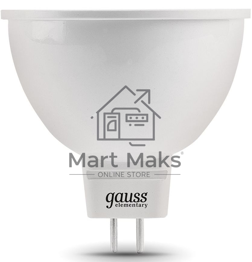 Лампа светодиодная Gauss Elementary MR16 6Вт цок.:GU5.3 спот 220B 6500K св.свеч.бел.хол. MR16 (упак.:10шт) (13536)