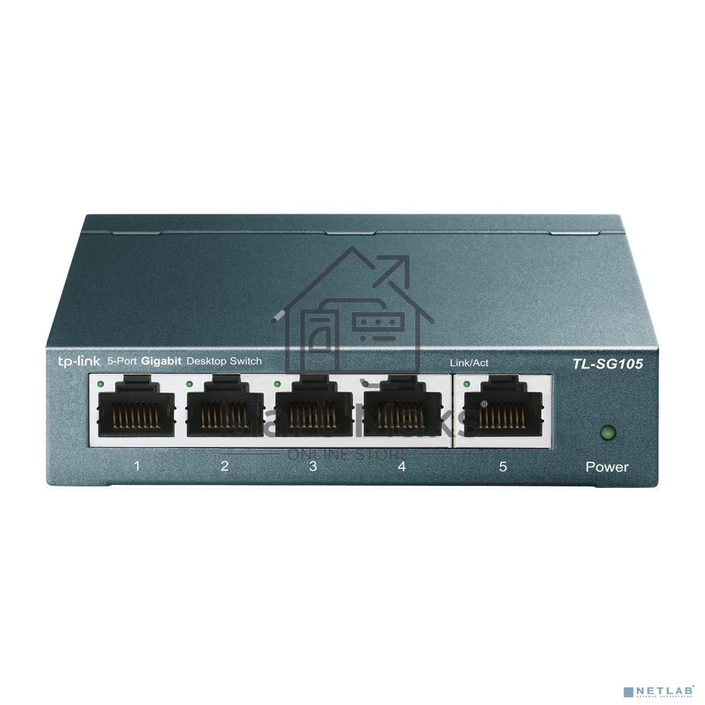 Коммутатор TP-Link SOHO TL-SG105 5-port Desktop Gigabit Switch, 5 10/100/1000M RJ45 ports, metal case