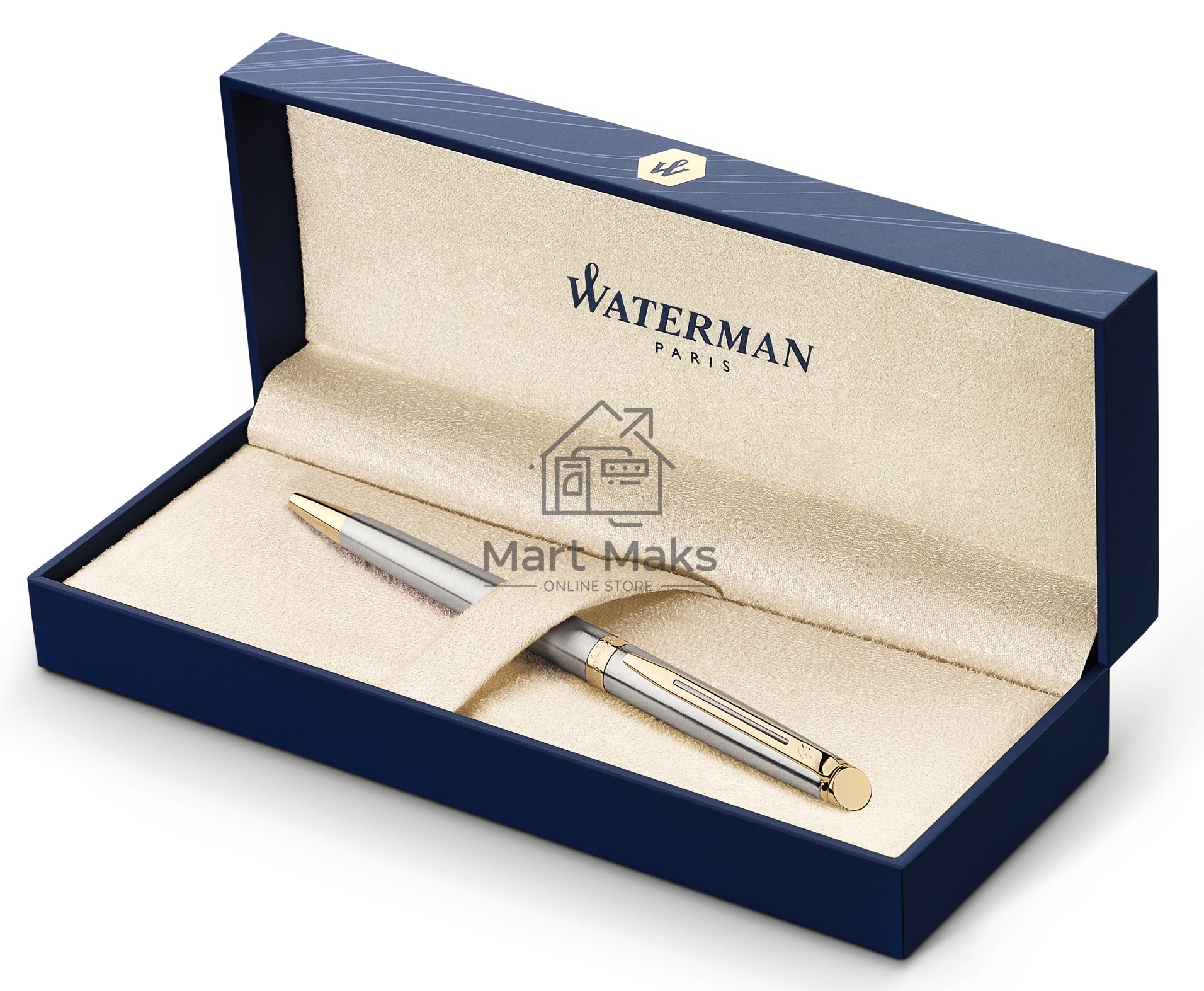Ручка шариковая Waterman Hemisphere (CWS0920370) Steel GT M, синие чернила, подарочная коробка