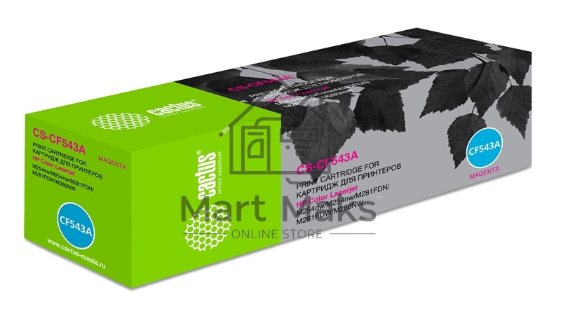 Картридж лазерный Cactus CS-CF543A пурпурный (1400стр.) для HP LJ M254dw/ M280nw/M281fdn