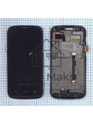 Дисплей для Huawei Ascend P1 LTE черный с рамкой