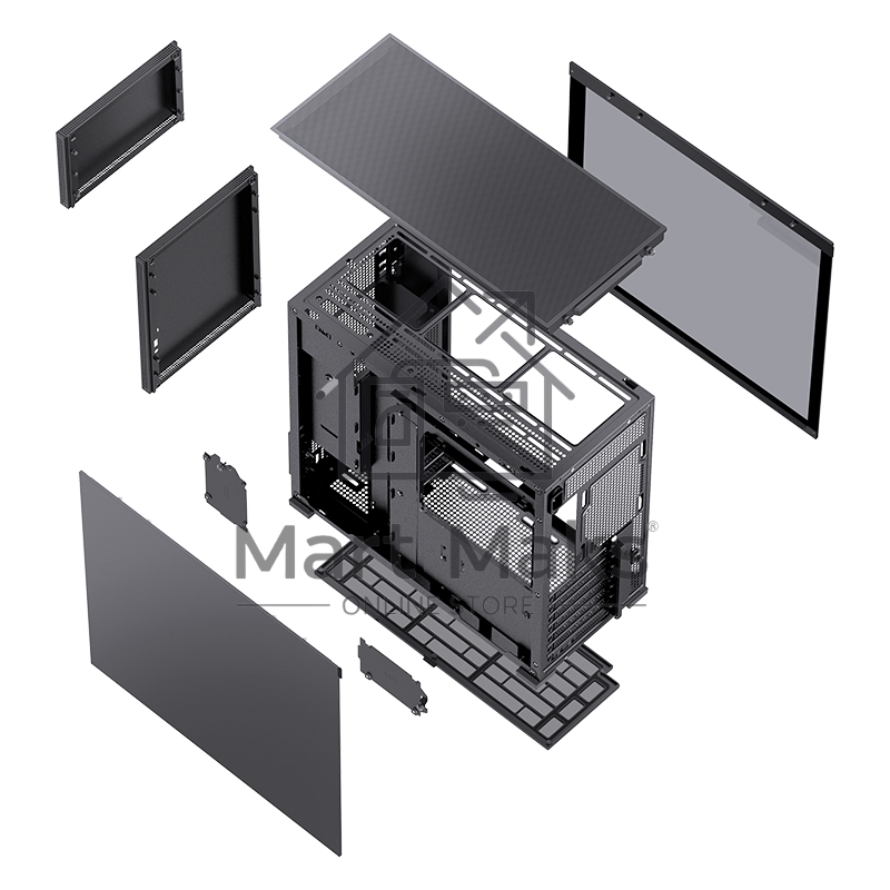 Корпус без блока питания JONSBO D41 STD Black ATX без БП, боковая панель из закаленного стекла, mini-ITX, micro-ATX, ATX, черный