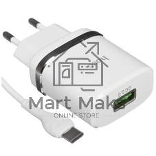 Сетевое зарядное устройство + Кабель Micro HOCO HC-16286 C12Q/1m/QC 3.0/1 USB/Выход: 5V_9V_12V, 18W, белый