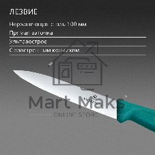 Нож кухонный Victorinox Swiss Classic (6.7704.C1) для овощей лезв. 100 мм прямая заточка зеленый