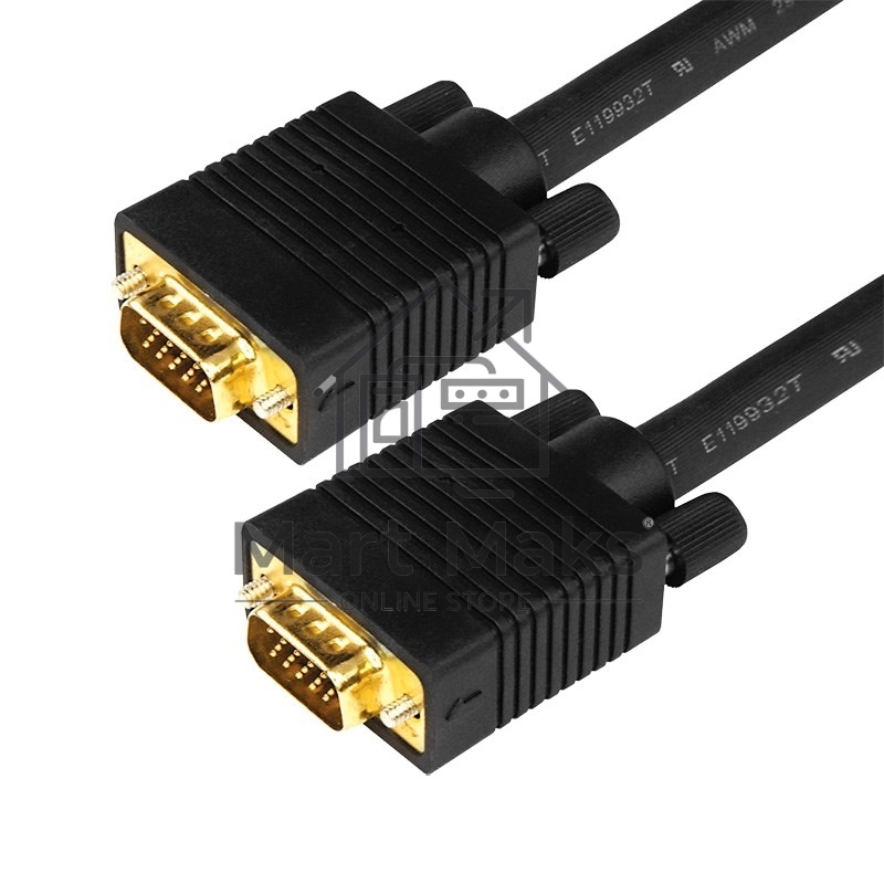 Шнур VGA - VGA с ферритами, длина 3 метра, черный (GOLD) Rexant