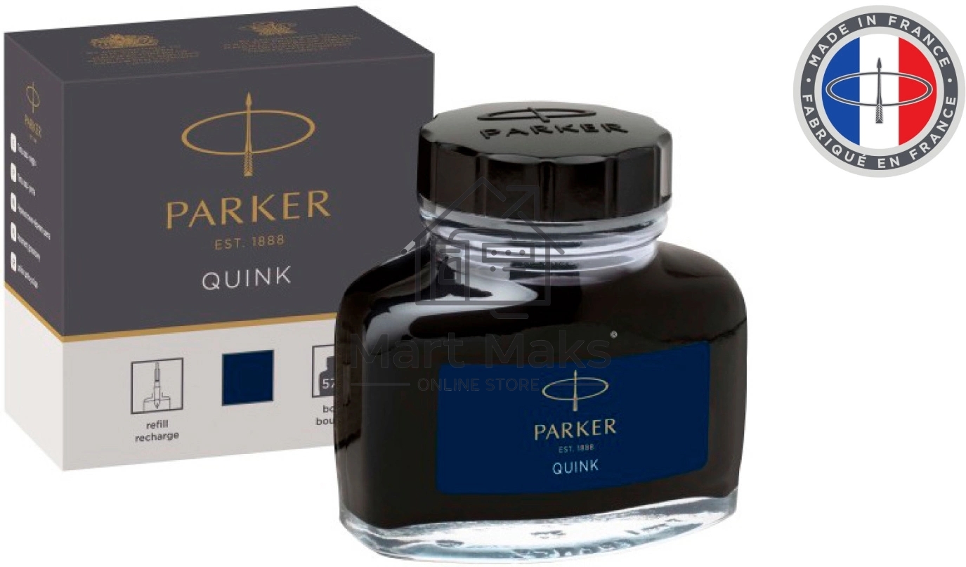 Флакон с чернилами Parker Quink Z13 (CW1950378) черный/синие чернила, 57мл для ручек перьевых