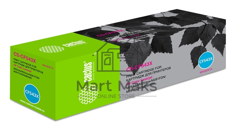 Картридж лазерный Cactus CS-CF543X пурпурный (2500стр.) для HP LJ M254dw/ M280nw/M281fdn