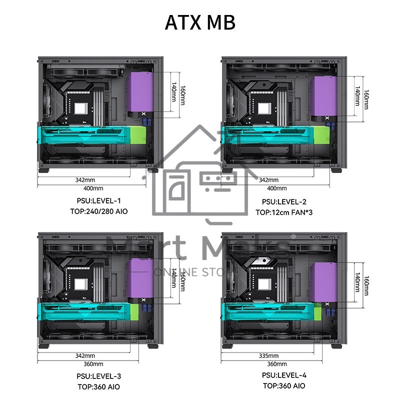 Корпус без блока питания JONSBO D41 STD Black ATX без БП, боковая панель из закаленного стекла, mini-ITX, micro-ATX, ATX, черный