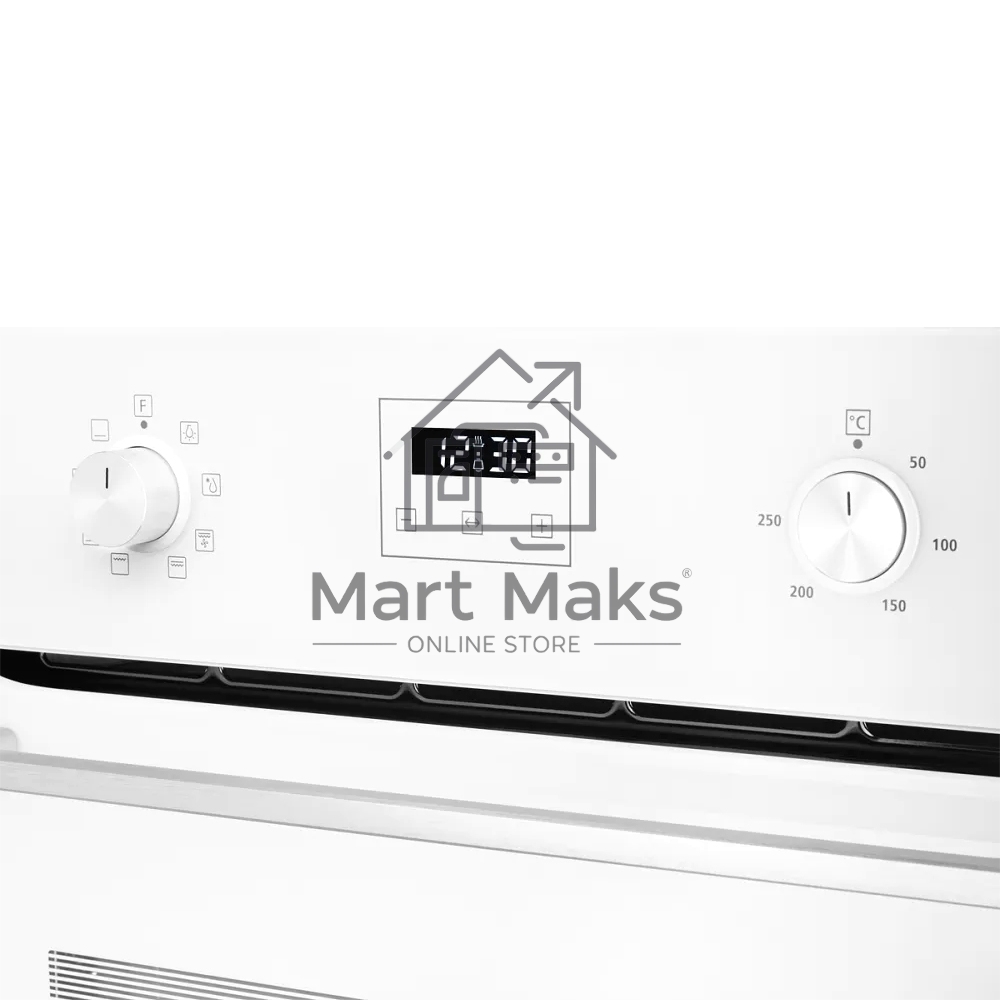 Встраиваемый духовой шкаф Monsher MOE 6183 W 60 см, 8 режимов, High-Tech, 70 л, гидролизная очистка, белый