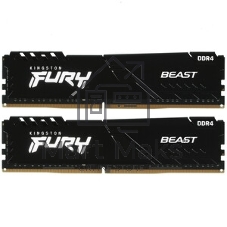 Оперативная память Kingston Fury Beast Black, DDR4, 16GB (1x16GB), 3200 MHz, CL16, с радиатором, черный