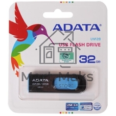 Флешка USB ADATA UV128 (AUV128-32G-RBE), 32Gb, USB 3.0, R/W 100/30, черный/синий