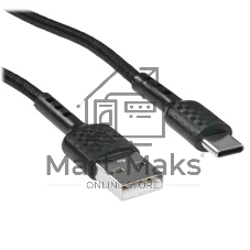 Кабель Defender F181, USB 2.0 (AM) - Type-C, 1 м, 2.4А, нейлоновая оплетка, черный.
