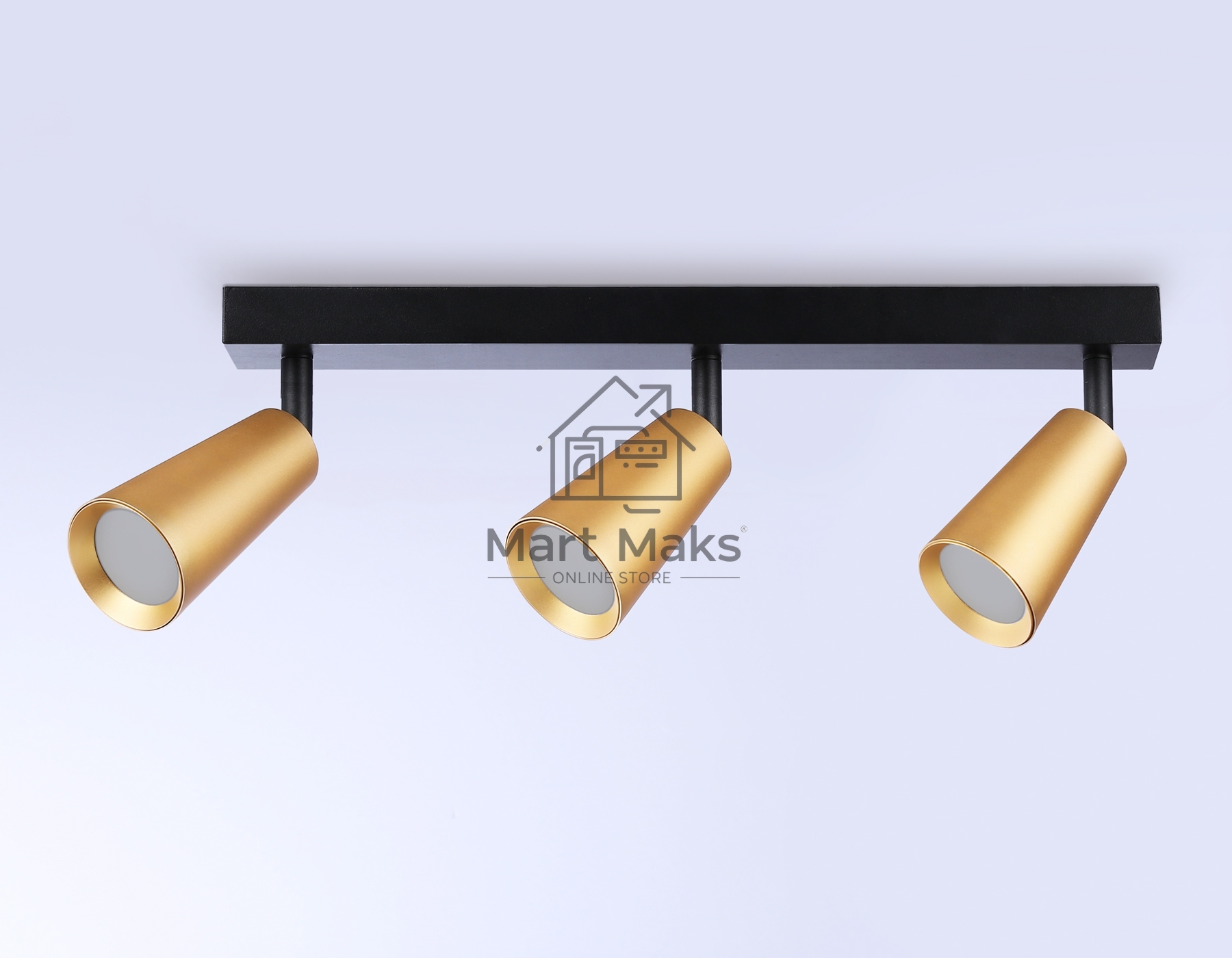 Накладной поворотный спот Ambrella light TA13151/3 BK/GD черный/золото GU10/3 max 12W 445*60*130