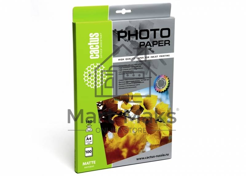 Фотобумага Cactus CS-MA4140100 A4/140г/м2/100л. матовая для струйной печати