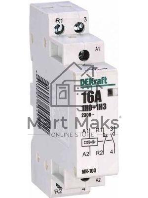 Модульный контактор 1НО+1НЗ 16А 230В МК-103 DEKraft