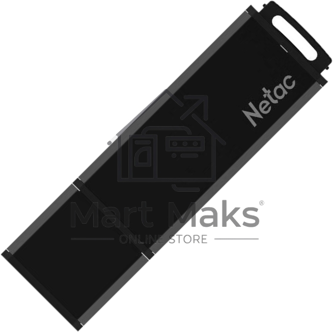 Флешка USB R/W R/W Netac U351 64Gb <NT03U351N-064G-20BK>, USB2.0, с колпачком, металлическая чёрная
