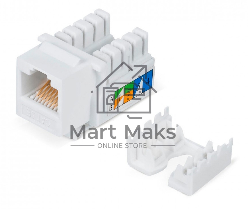 Модуль Hyperline WRLine WR-KJ-RJ45-C5E-90 информ. KeystoneRJ45 1 кат.5E UTP бел. (упак.:1шт)