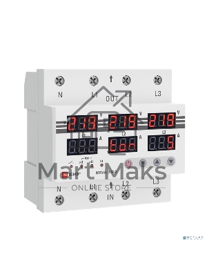 Трехфазное реле напряжения и тока с дисп. MRVA-3 63A EKF MRVA-3-63A EKF
