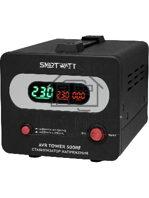 Напольный стабилизатор напряжения SMARTWATT AVR TOWER 500RF (140W - 260W, 500VA, 0.5 кВт, 50-60 Гц, розеток - 1, LED-дис