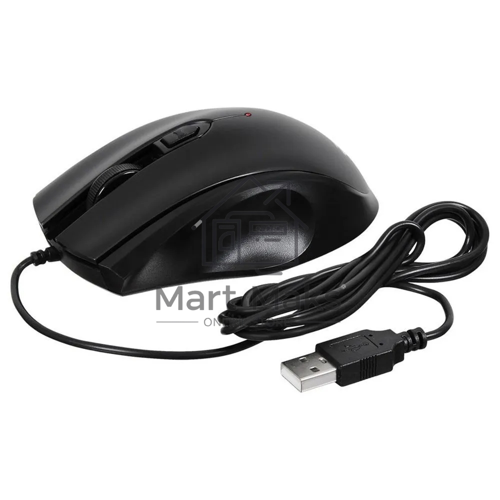 Мышь проводная Acer OMW020 черный, 1600 dpi, USB, кнопки - 4