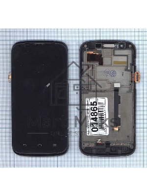 Дисплей для Huawei Ascend P1 LTE черный с рамкой