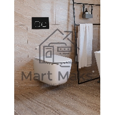 Инсталляция с унитазом комплект BAU IDEAL 6 в 1: унитаз подвесной безободковый торнадо Bau Dream 51х35, быстросъемное сиденье микролифт, кнопка смыва BAU Strike, черная матовая