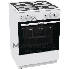 Плита газовая Gorenje GG6A10WFFM белый, конфорок 4 шт, духовка 72 л, 60 см x 85 см x 60 см