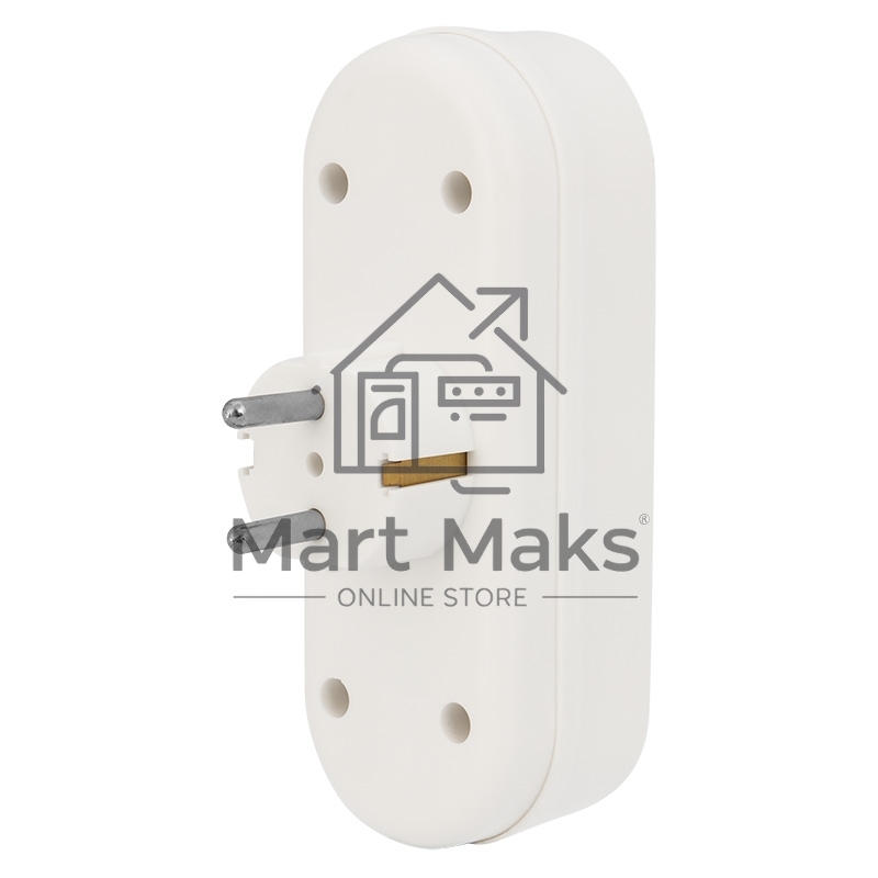 Набор тройников электрических линейных Rexant 16 А с заземлением, белый (2 шт./уп.)