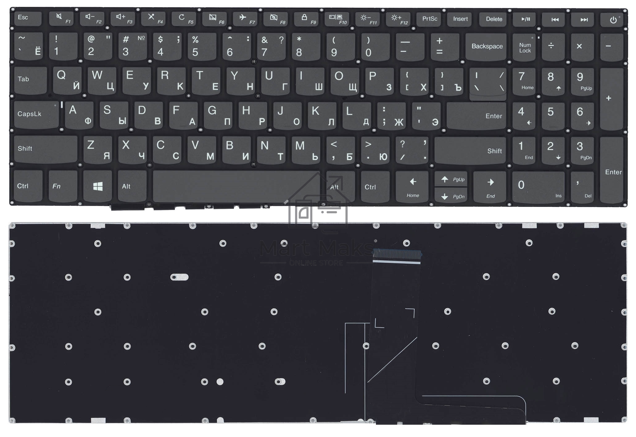 Клавиатура для ноутбука Lenovo IdeaPad 320-15ABR 520-15IKB черная