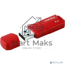 Флешка USB Smartbuy CLUE Red (SB4 GbCLU-R), 4Gb, USB 2.0, R/W 15/5, красный
