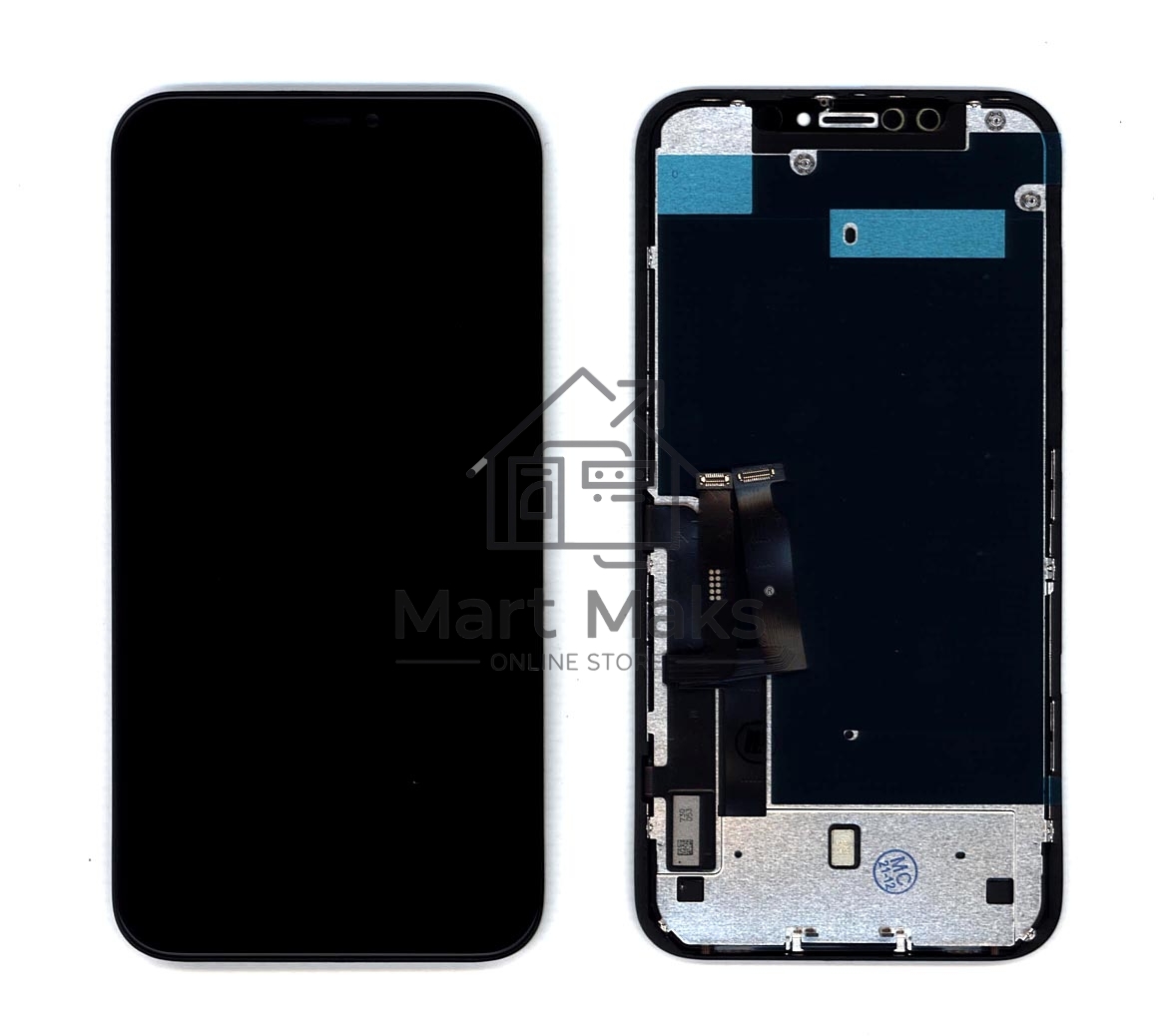 Дисплей для Apple iPhone XR в сборе с тачскрином и рамкой (AAA TFT), черный