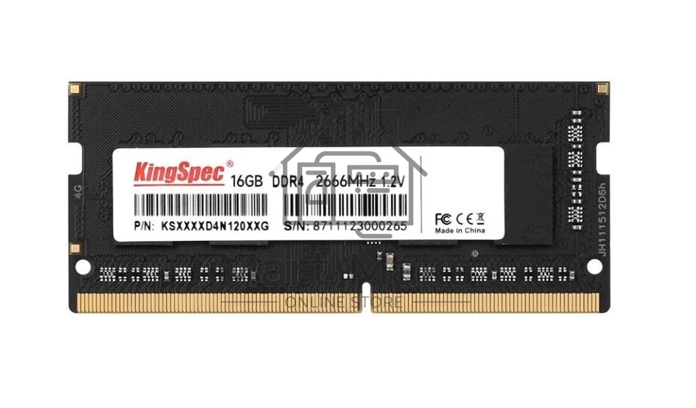 Оперативная память KingSpec, DDR4, 16GB (1x16GB), 2666MHz, SO-DIMM