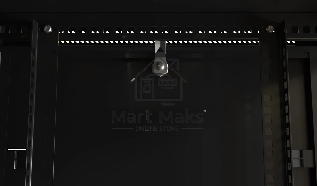 Шкаф коммутационный Hyperline (TWB-2766-SR-RAL9004) настенный 27U 600x600мм пер.дв.стал.лист 2 бок.пан. 60кг черный 1304мм