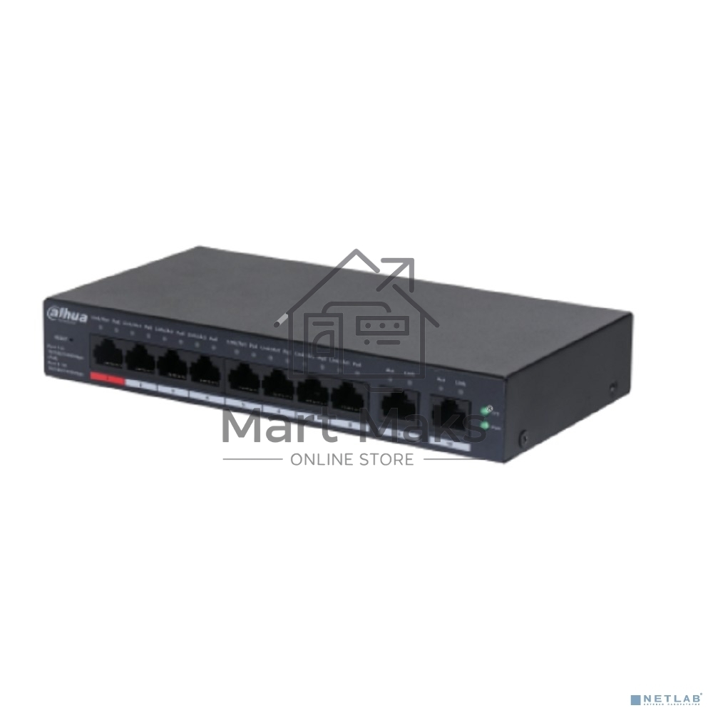 Коммутатор Dahua DH-CS4010-8GT-110 (L2) 10x100 Мбит/с 8PoE 110W управляемый
