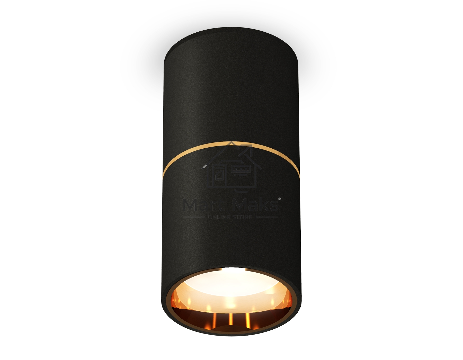 Светильник Ambrella Light XS6302082 SBK/PYG черный песок/золото желтое полированное MR16 GU5.3 (C6302, A2062, N6113)