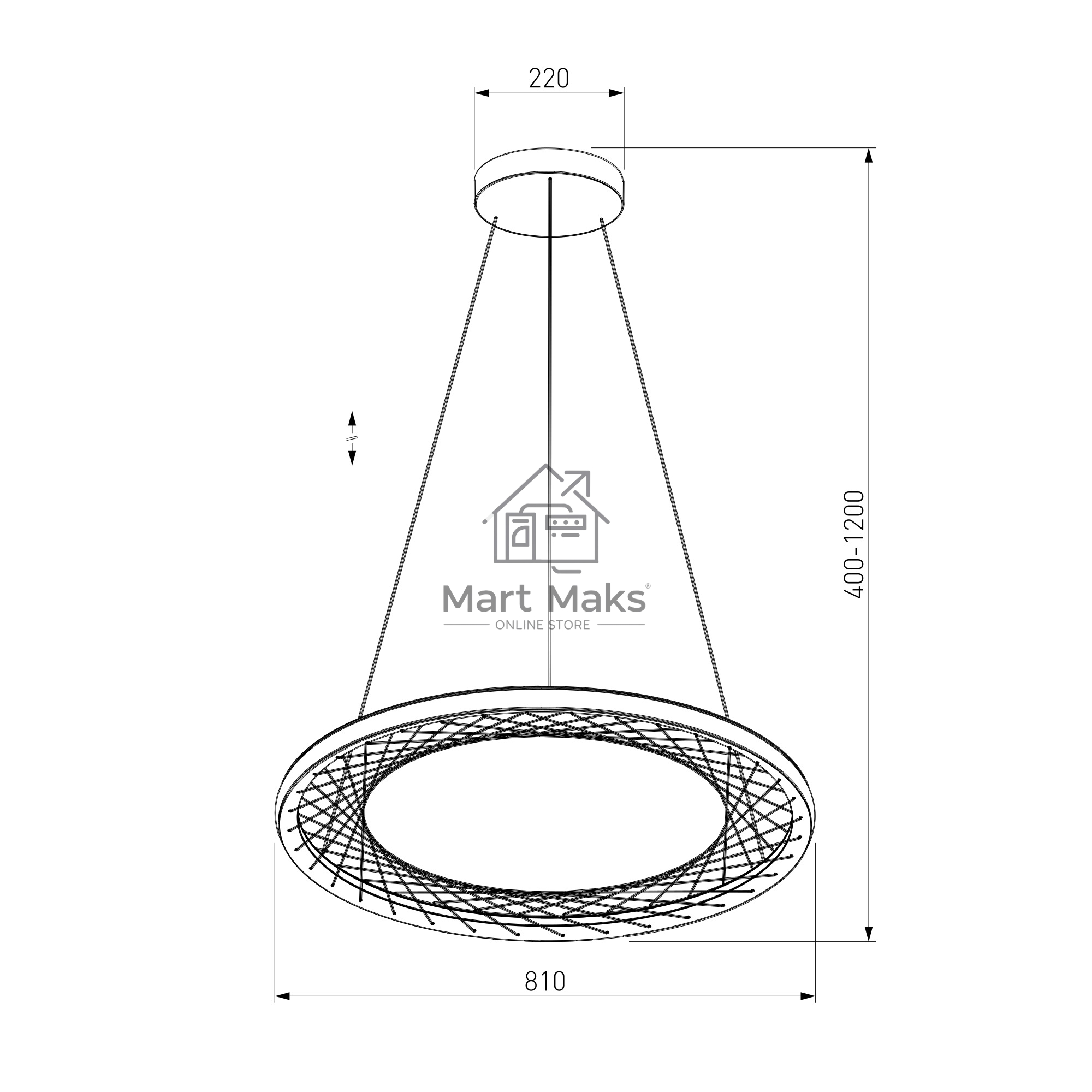 40025/1 LED / подвесной светильник / серый