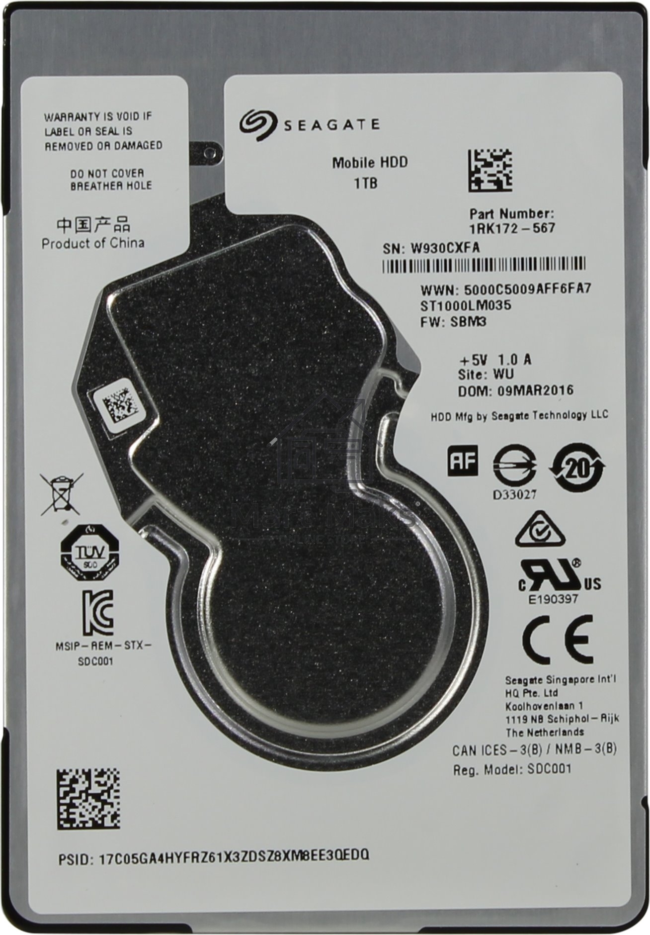 Жесткий диск Seagate Original SATA-III 1Tb ST1000LM035 (5400rpm) 128Mb 2.5
