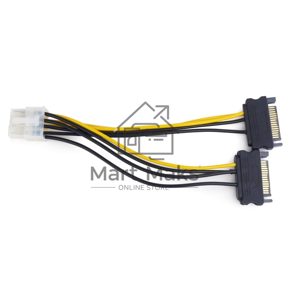 Разветвитель питания Cablexpert CC-PSU-83, 2xSATA->PCI-Express 8pin, для подключения в/к PCI-Е (8pin) к б/п ATX