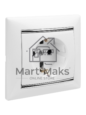 Розетка электрическая Valena с заземлением (белая)