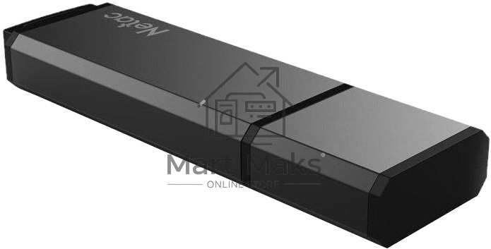 Флешка USB R/W R/W Netac U351 64Gb <NT03U351N-064G-20BK>, USB2.0, с колпачком, металлическая чёрная