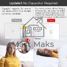 Выключатель MOES Gang Smart Switch ZS-B-EU3, Zigbee, 95-250 В