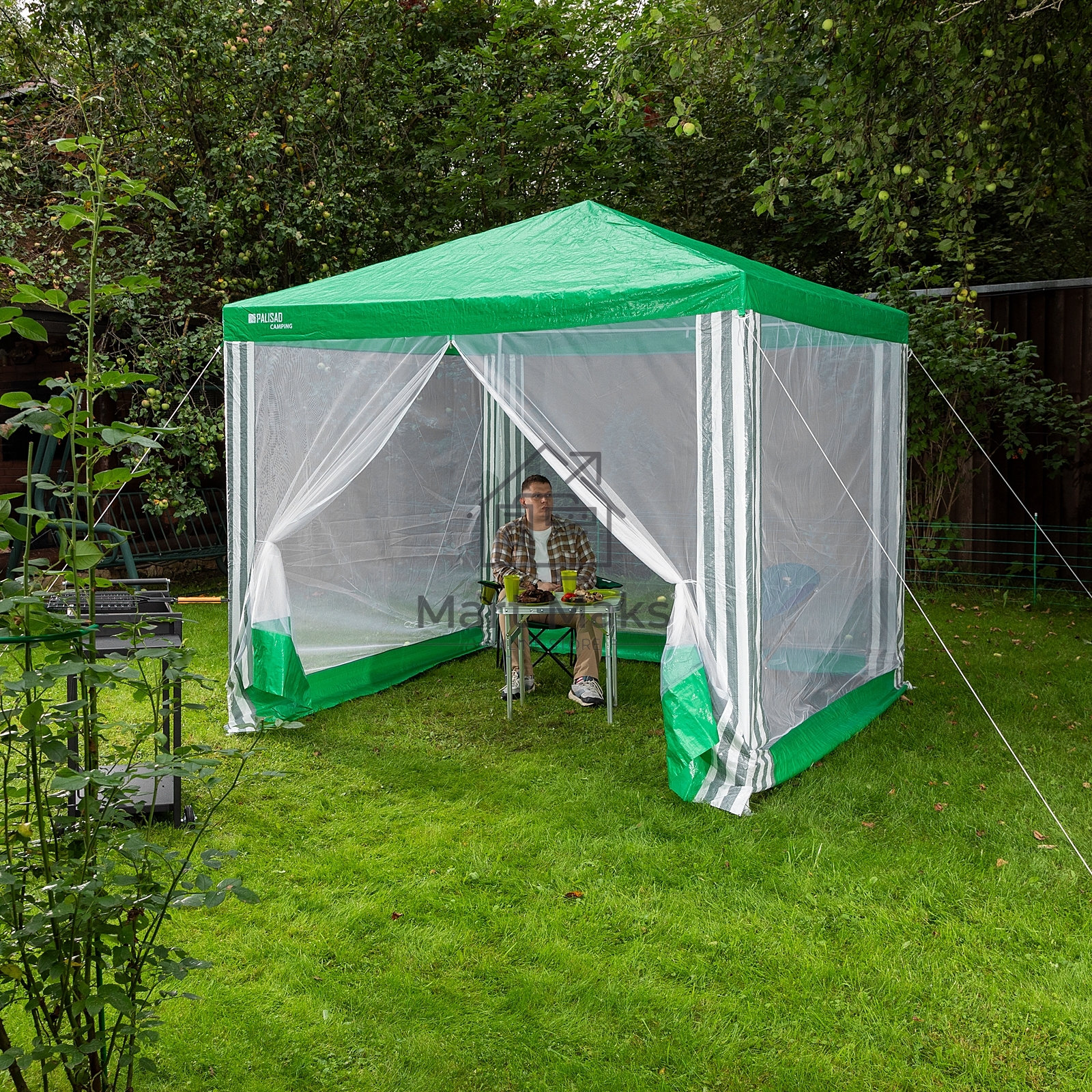 Тент садовый с москитной сеткой, 250х250/240 см, Camping Palisad