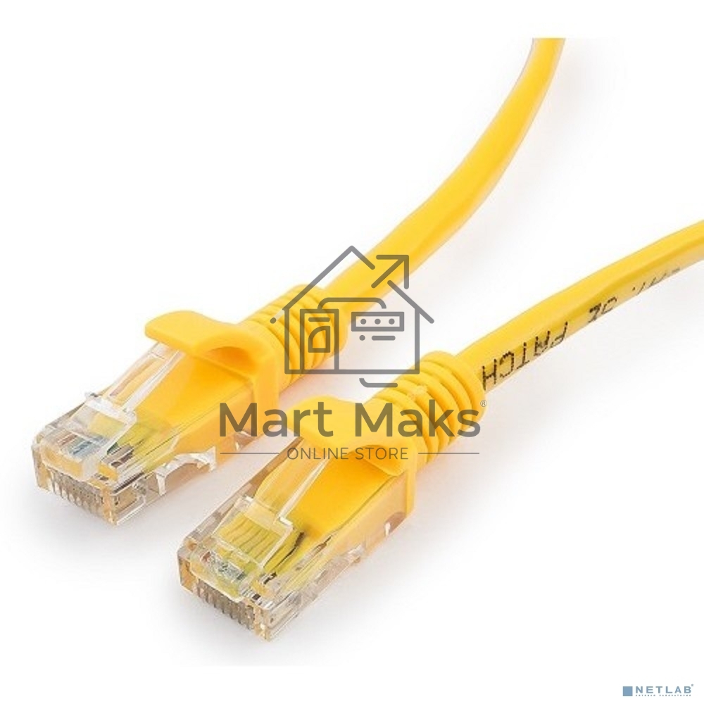 Патч-корд медный UTP Cablexpert PP10-0.25M/Y кат.5e, 0.25 м, литой, многожильный (желтый)