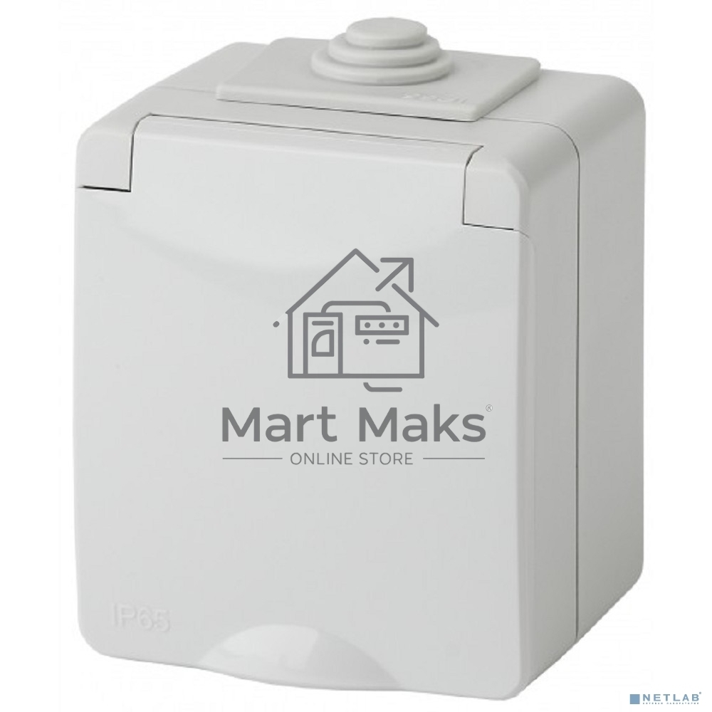 Розетка ОП 2P+E 11-2602-03 16А-250В с защ. шторками IP65 сер. ЭРА Б0035990